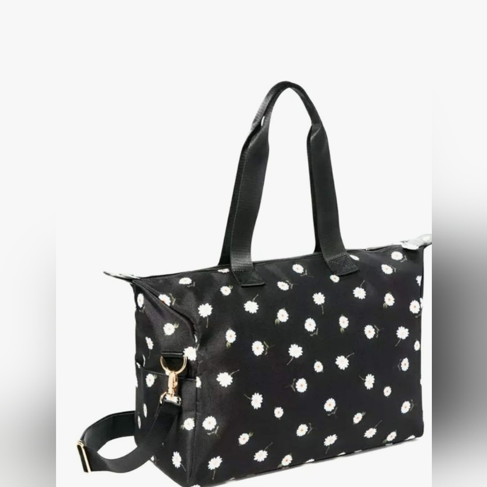 Alice + Olivia Black Tote with Floral Pattern